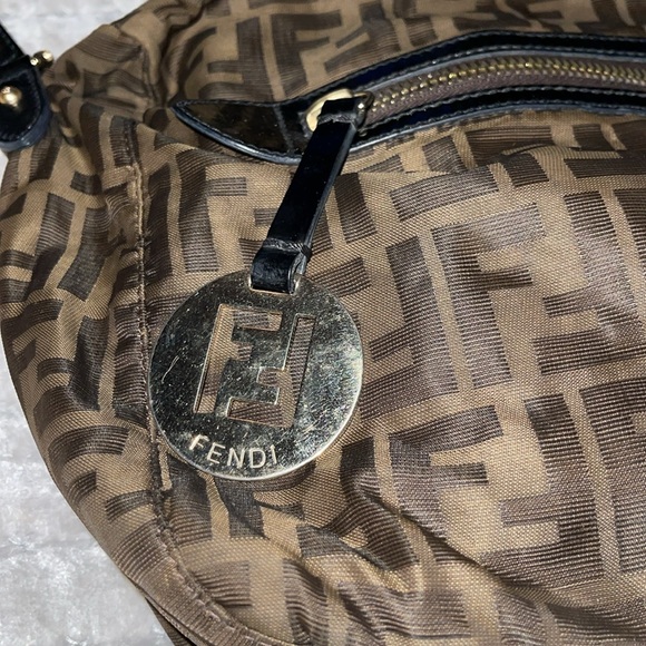 Preloved Fendi crossbody bag great condition FF long brown color nylon - Picture 3 of 9